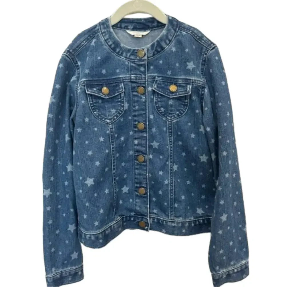 Lands End Girl’s Denim Jean Jacket Size 10-12 Medium